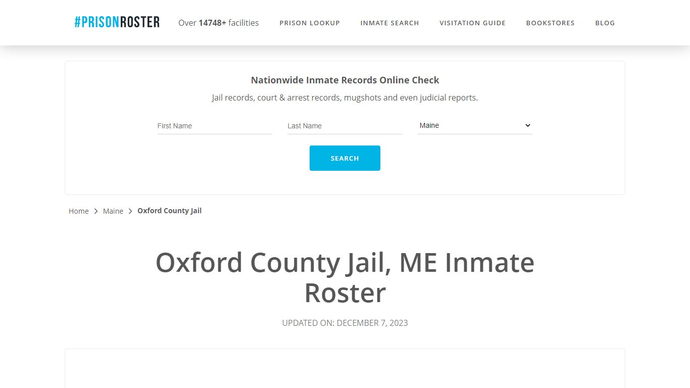 Oxford County Jail, ME Inmate Roster - Prisonroster